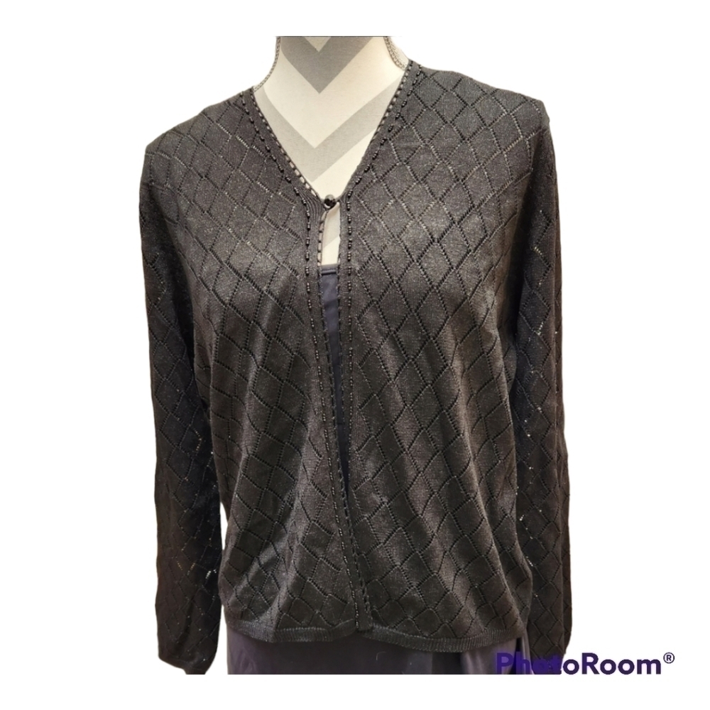 Beaded Silk and Metallic Sweater Valerie Stevens